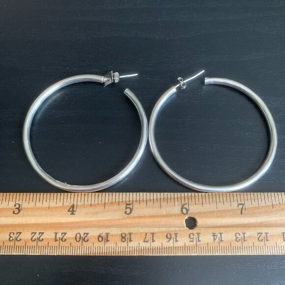 Sterling Electroform Hoop Earrings - Picture 2 of 3
